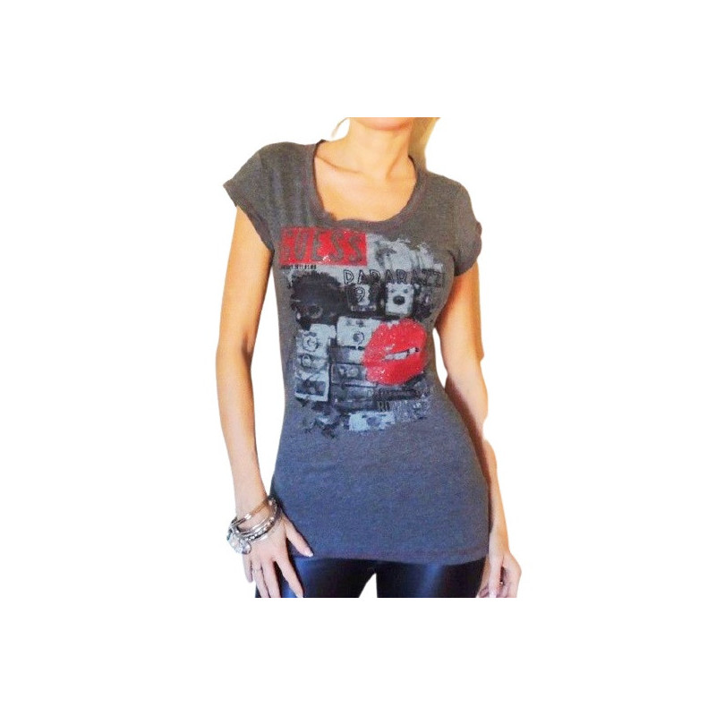 Dámské tričko Guess Paparazzi šedé triko