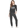 Dámské tričko Guess Amora rhinestone logo černé triko s dlouhým rukávem