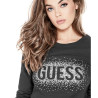Dámské tričko Guess Amora rhinestone logo černé triko s dlouhým rukávem