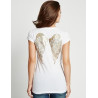 Dámské tričko G by Guess Wing bílé se zlatými křídly