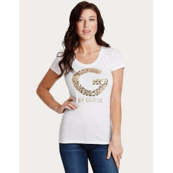 Dámské tričko G by Guess Darby bílé triko s flitry