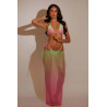 Dámské duhové plavky  - bikiny se sukní 3 dílný set