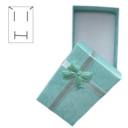 Krabička na šperky obdélníková tyrkysová s mašličkou