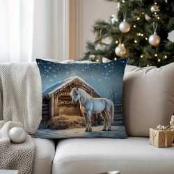 Vánočních povlak na polštářek s koníkem