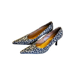 Dámské leopardí lodičky Elena Costas Diseño s koženou stélkou a podšívkou