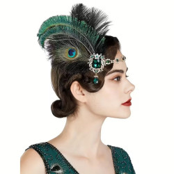 Plesová čelenka styl Great Gatsby,náramek,perly, náušnice,rukavice, náustek