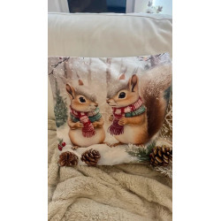 Vánoční povlak na polštářek 1 ks veverka