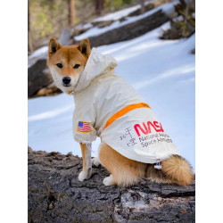 Nepromokavá psí větrovka - pláštěnka Nasa reflexní vel.S