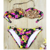 Dámské leopardí bikiny s květinami a push-up efektem | Lastyle.cz
