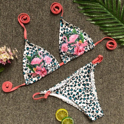 Luxusní leopardí bikiny s motivem plameňáka | Lastyle.cz