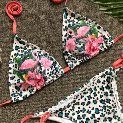 Luxusní leopardí bikiny s motivem plameňáka | Lastyle.cz