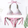 Dámské světle růžové bikiny s flitry a kamínky | Lastyle.cz