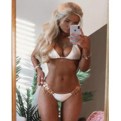 Luxusní dámské bílé bikiny se šperky a kamínky | Lastyle.cz