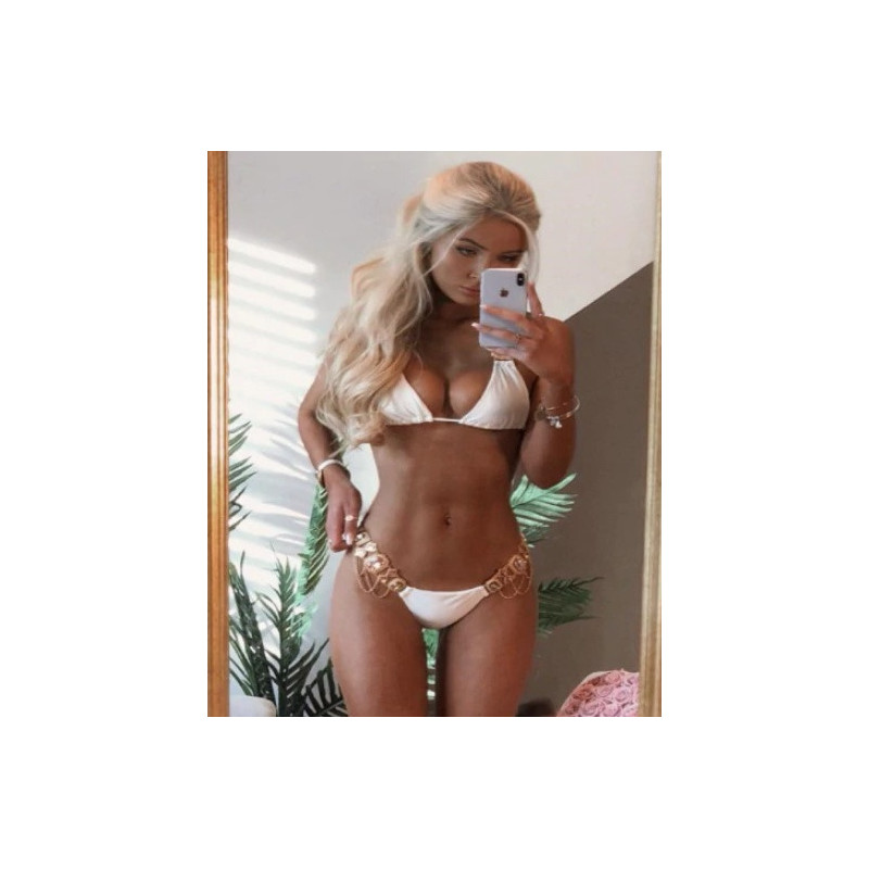 Luxusní dámské bílé bikiny se šperky a kamínky | Lastyle.cz