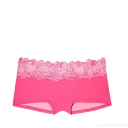 Růžové krajkové kalhotky Victoria's Secret Boyshort | Lastyle.cz