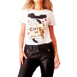 Dámské tričko s potiskem myšáka a s kamínky