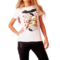 Dámské tričko s potiskem myšáka a s kamínky