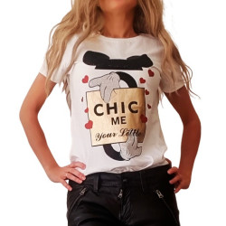 Dámské tričko s potiskem myšáka a s kamínky