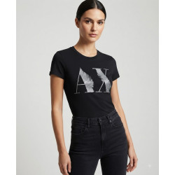 Dámské černé tričko Armani Exchange | Prémiová bavlna | E-shop