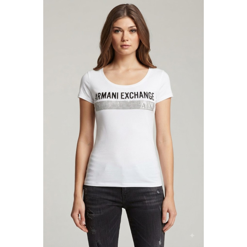 Dámské bílé tričko Armani Exchange | 100% Pima bavlna