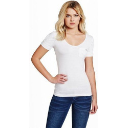 Dámské bílé tričko Guess Adria Solid Top | E-shop