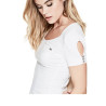 Dámské bílé tričko Guess Adria Solid Top | E-shop