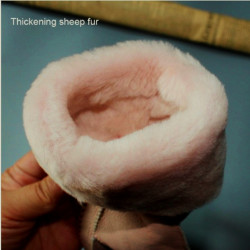 dámské zimní tmavě béžové / světle hnědé rukavice z jehněčí kůže s kožešinkou