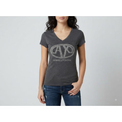 Dámské šedé tričko Armani Exchange | Kamínkové logo A|X | E-shop