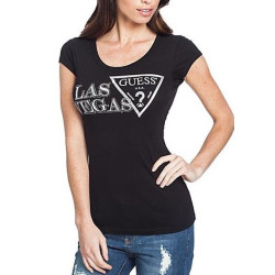 Dámské černé tričko Guess Las Vegas | Kamínkové logo