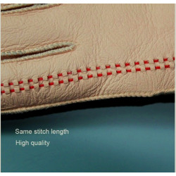 dámské zimní tmavě béžové / světle hnědé rukavice z jehněčí kůže s kožešinkou