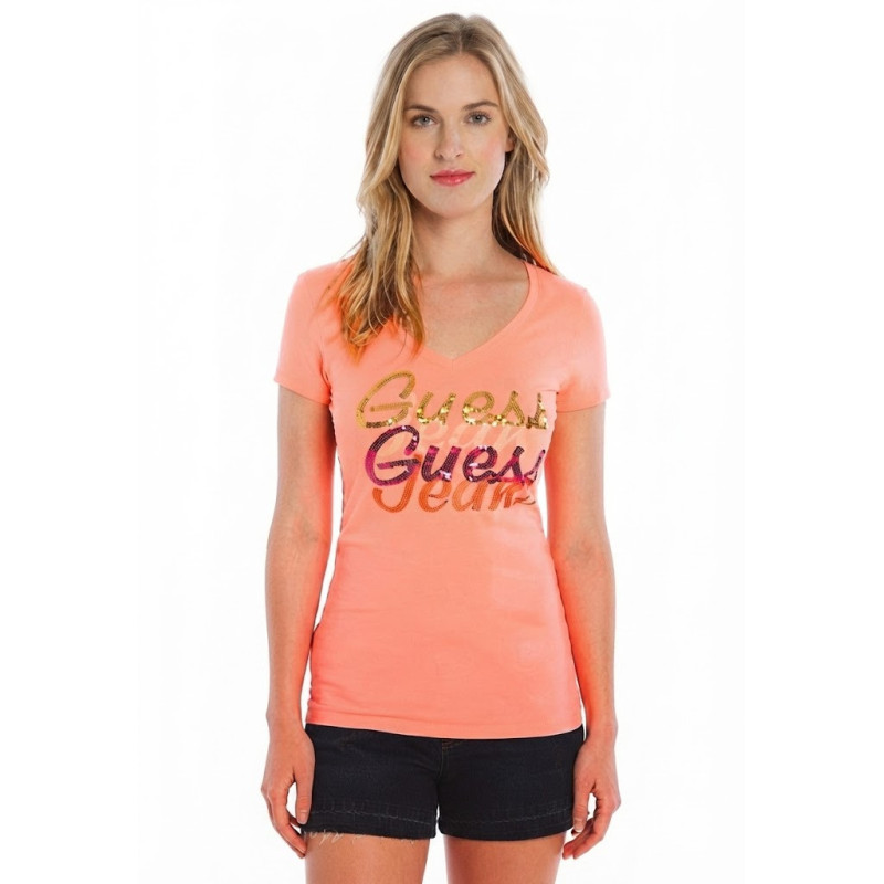 Dámské tričko Guess Paradise Peachy Neon 🍑 | Stylová móda