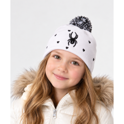 Dívčí bílá pletená čepice Spyder s kamínky a srdíčky. ✨ Elegantní zimní čepice z USA, nový stav z prodejny. Dovoz USA. ❄️