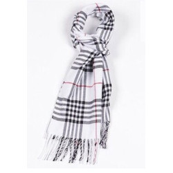 károvaná šála bílé barvy