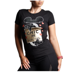 Dámské tričko s potiskem myšáka a s kamínky