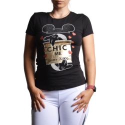 Dámské tričko s potiskem myšáka a s kamínky