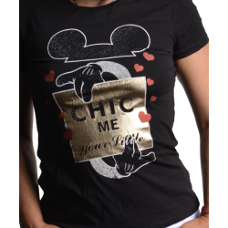 Dámské tričko s potiskem myšáka a s kamínky