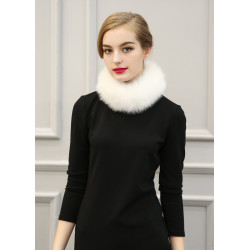 Kožešinový bílý límec - šála kolem krku smetanově bílá