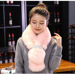 kožešinové boa - šála - límec růžová lososová barva