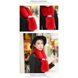 kožešinové boa - šála - límec červené barvy