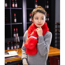 kožešinové boa - šála - límec červené barvy