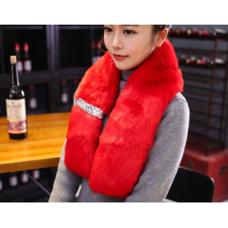 kožešinové boa - šála - límec červené barvy
