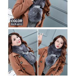 kožešinové boa - šála - límec šedé barvy s černým melírem