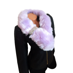 kožešinové boa - šála - límec fialové - lila barvy