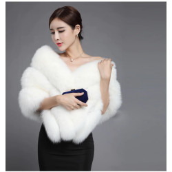 kožešinové boa bílá šála na svatební společenské šaty