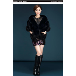 kožešinové boa černá šála na společenské / plesové šaty