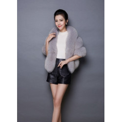 kožešinové boa světle šedá šála na společenské / plesové šaty