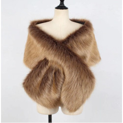 kožešinové boa hnědá šála na společenské / plesové šaty